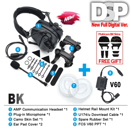 Digital Dual DSP Tactical Headset - Advanced Noise Reduction