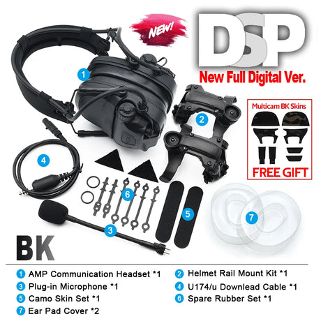 Digital Dual DSP Tactical Headset - Advanced Noise Reduction