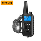 Rechargeable Dog Training & Anti-Bark Collar 800m — black strap, for 1 dog