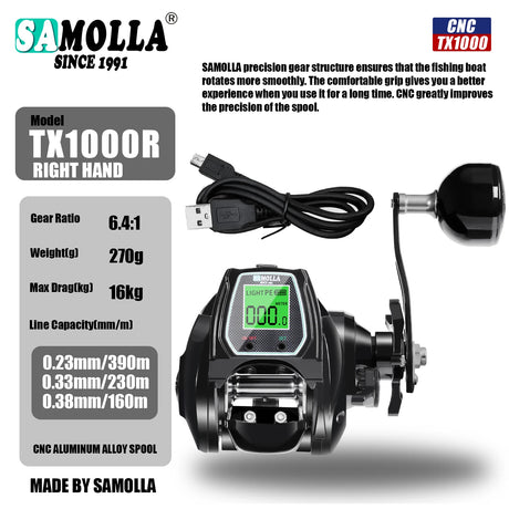 Deep Sea Electronic Fishing Reel  Left or Right Hand