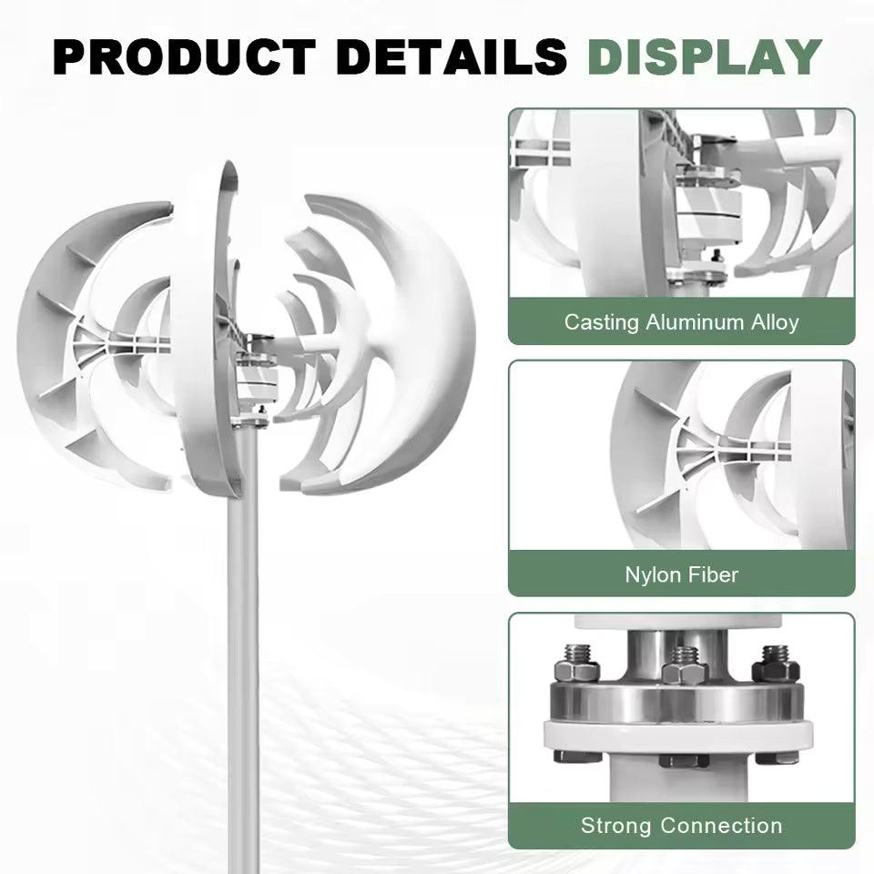 SR Series 1kW, 2kW & 3kW Vetical Wind Turbine Wind Power Vertical  