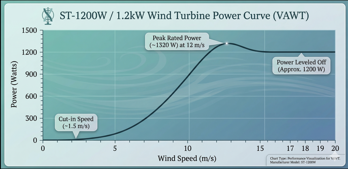 ST-1200W Tulip Wind Turbine 12-24-48V Off-Grid Power   