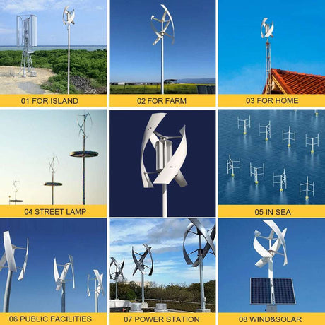 SX Series 5Kw & 10Kw Wind Turbine Hybrid with MPPT with Wi-Fi Controller Wind Power Vertical  