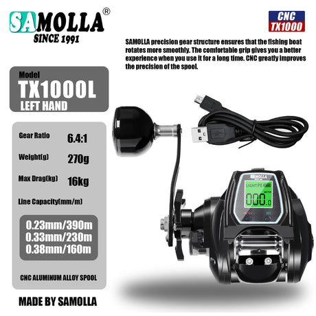Deep Sea Electronic Fishing Reel  Left or Right Hand