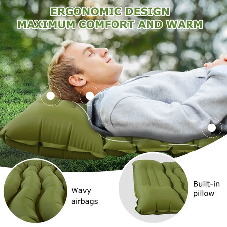 Single Camping Mattress Ultralight Inflatable Built-in Air Pump outdoor equipment  