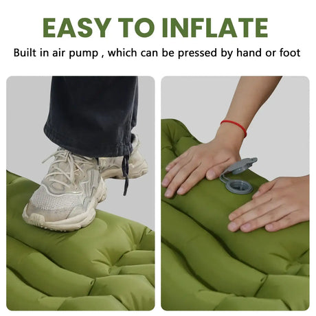 Single Camping Mattress Ultralight Inflatable Built-in Air Pump outdoor equipment  