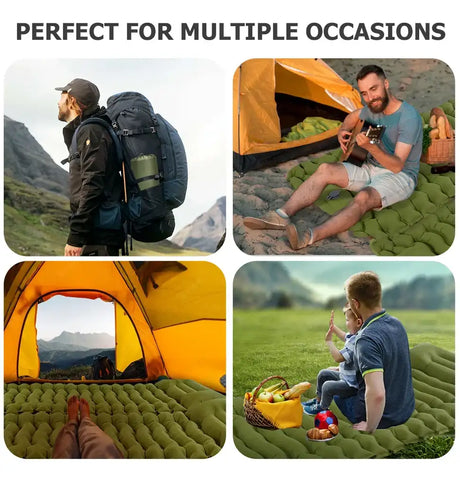 Single Camping Mattress Ultralight Inflatable Built-in Air Pump outdoor equipment  