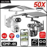 Solar Security Camera WIFI Human Tracking 50X Optical Zoom security systems  