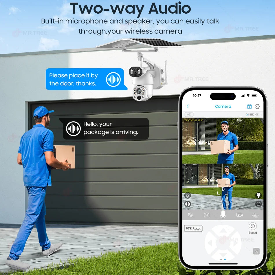 Solar Security Camera WIFI Human Tracking 50X Optical Zoom security systems  