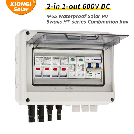 Solar photovoltaic PV Combiner Box With Lightning Protection 2 in 1 out electrical supplys  