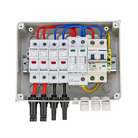 Solar photovoltaic PV Combiner Box With Lightning Protection 2 in 1 out electrical supplys  