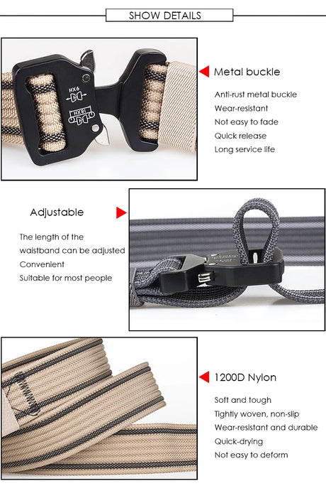 Tactical Belt Strong 1200D Real Nylon Quick Release tacticle clothing  
