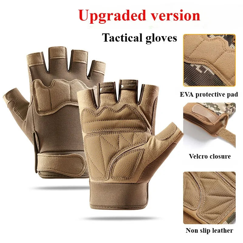 Tactical Gloves Half Finger Outdoor Mountaineering Cycling Wear-resistant Breathable gloves  