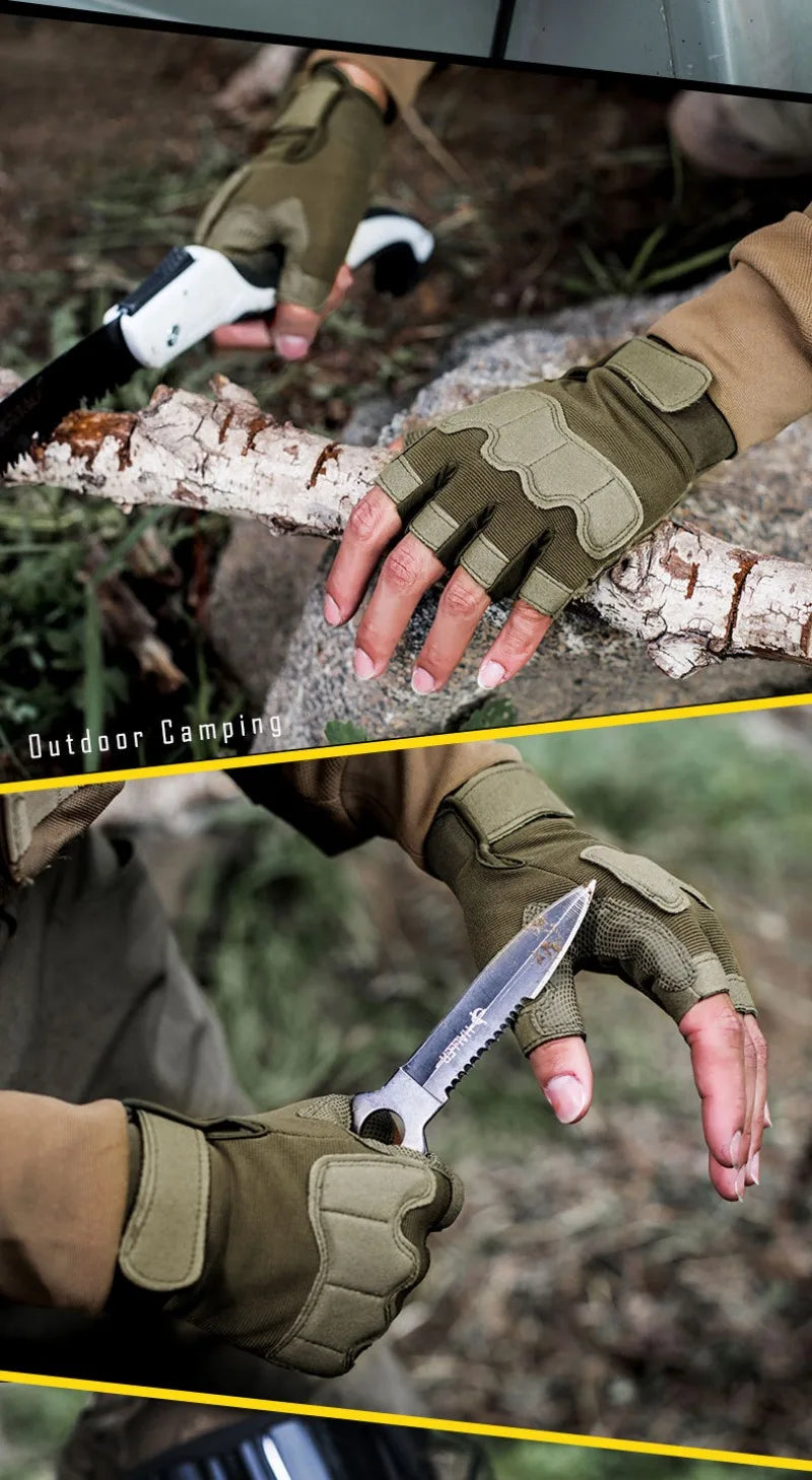 Tactical Gloves Half Finger Outdoor Mountaineering Cycling Wear-resistant Breathable gloves  