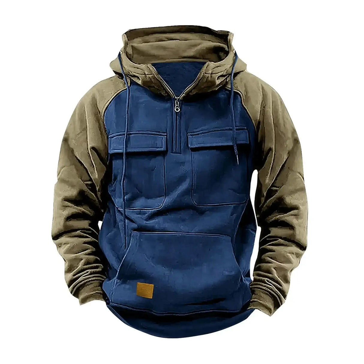 Tactical Half-Zip Workwear Hoodie, Multi-Pocket outdoor equipment  