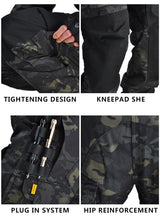 Tactical Uniform Pants and Shirt with Pads Outdoor Clothing  