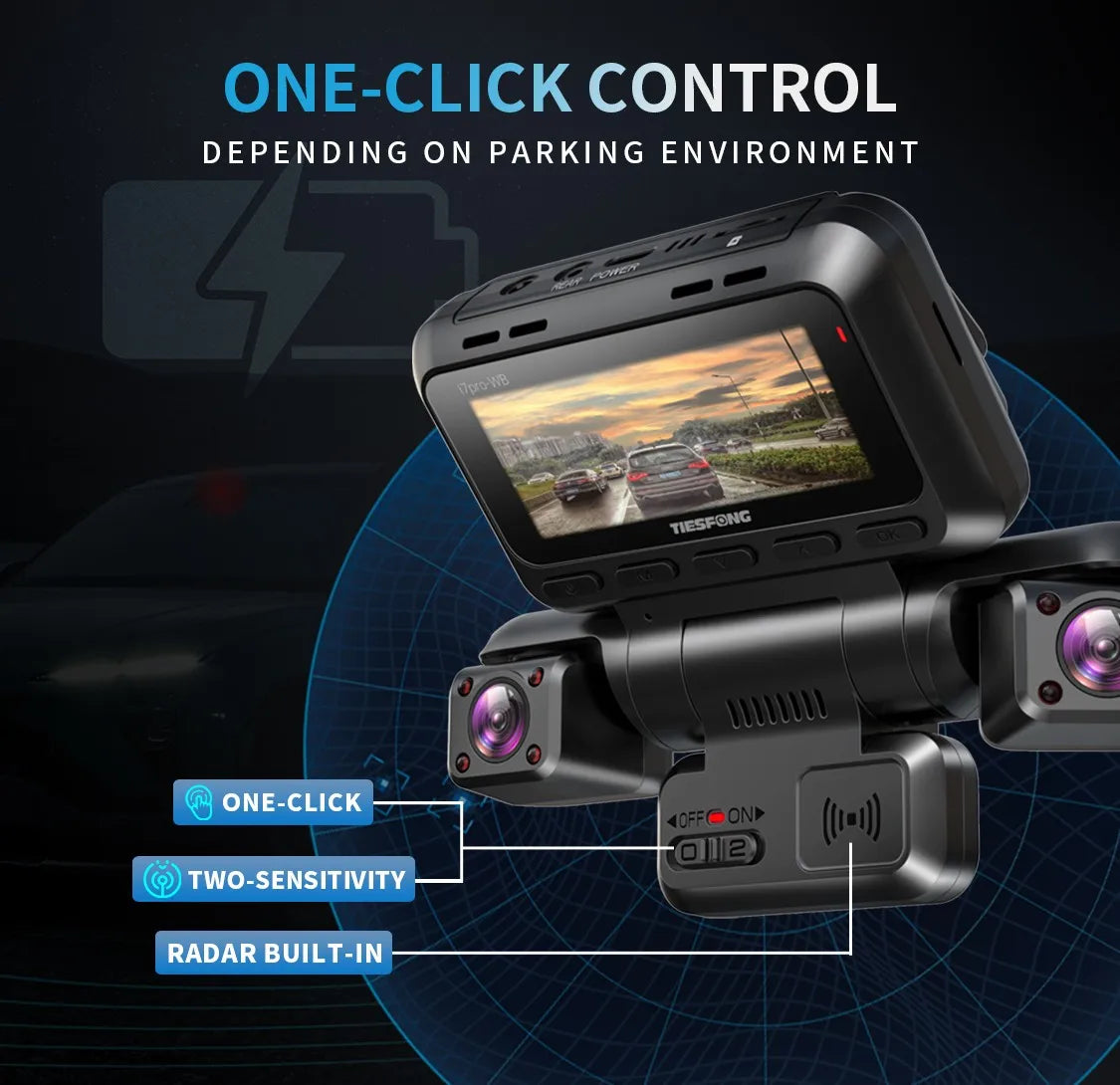 TiESFONG i7pro 360° Dash Camera Surveillance 24H Monitoring Smart Technology  