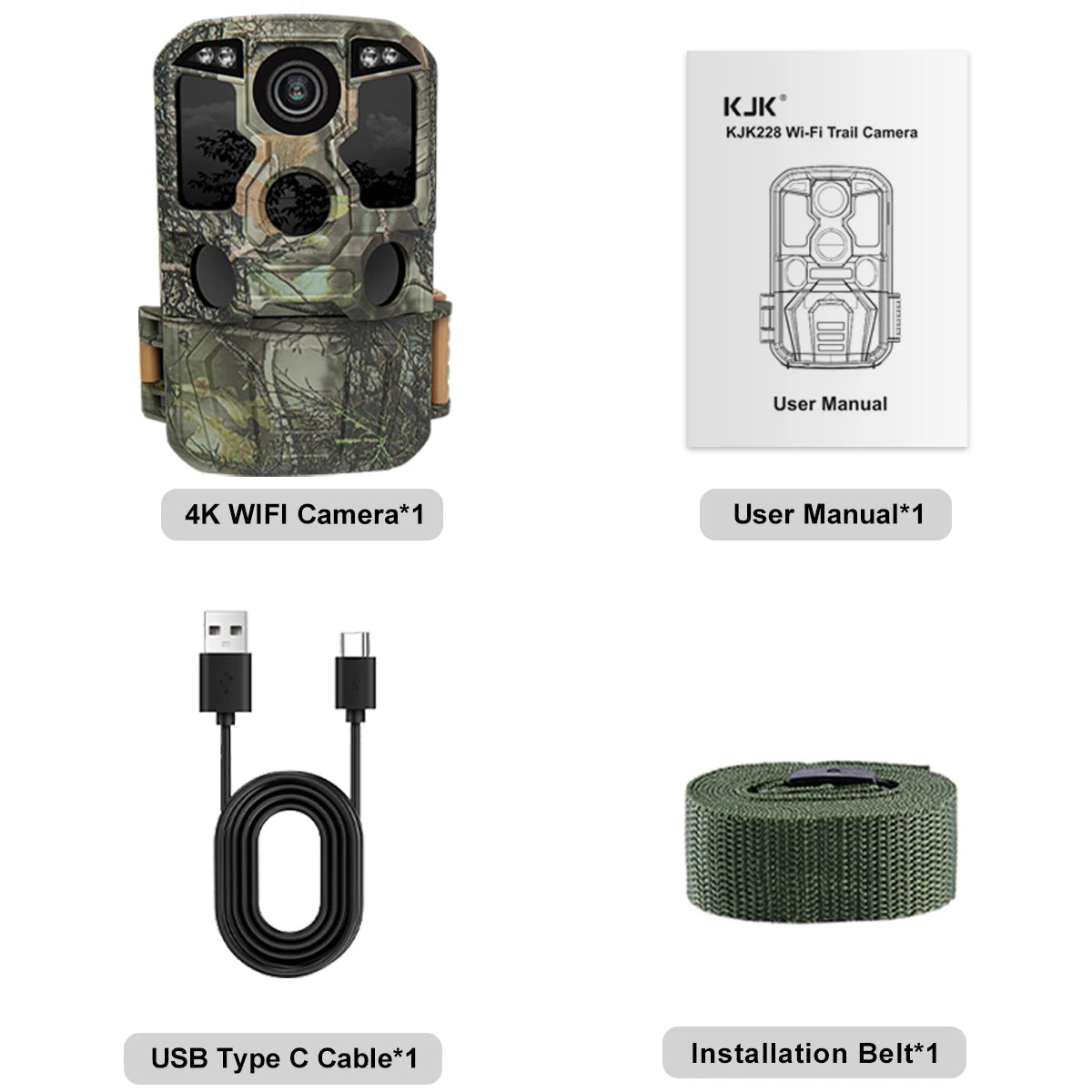 Trail Camera Wi-Fi 4K 48MP Night Vision 0.05s Motion Activated Security Cameras  