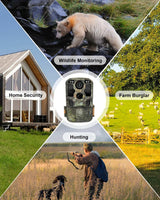 Trail Camera Wi-Fi 4K 48MP Night Vision 0.05s Motion Activated Security Cameras  
