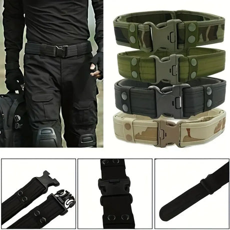 Unisex 130cm Canvas Belt-Quick-Release tacticle clothing  