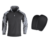 Tactical Uniform Pants and Shirt with Pads Outdoor Clothing BushLine Gray Shirts with Pad S-(50-60KG) 