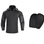 Tactical Uniform Pants and Shirt with Pads Outdoor Clothing BushLine Black camo Shirt Pad S-(50-60KG) 