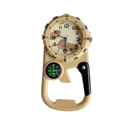 Versatile Carabineer Compass Watch Traditional Quartz Optics  