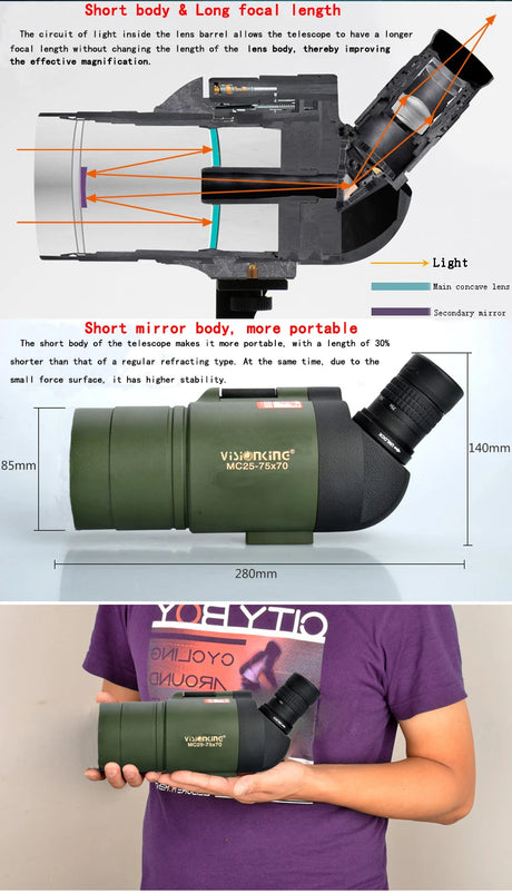Visionking 25-75x70 Telescope Spotting Long Reach & Tripod Optics  
