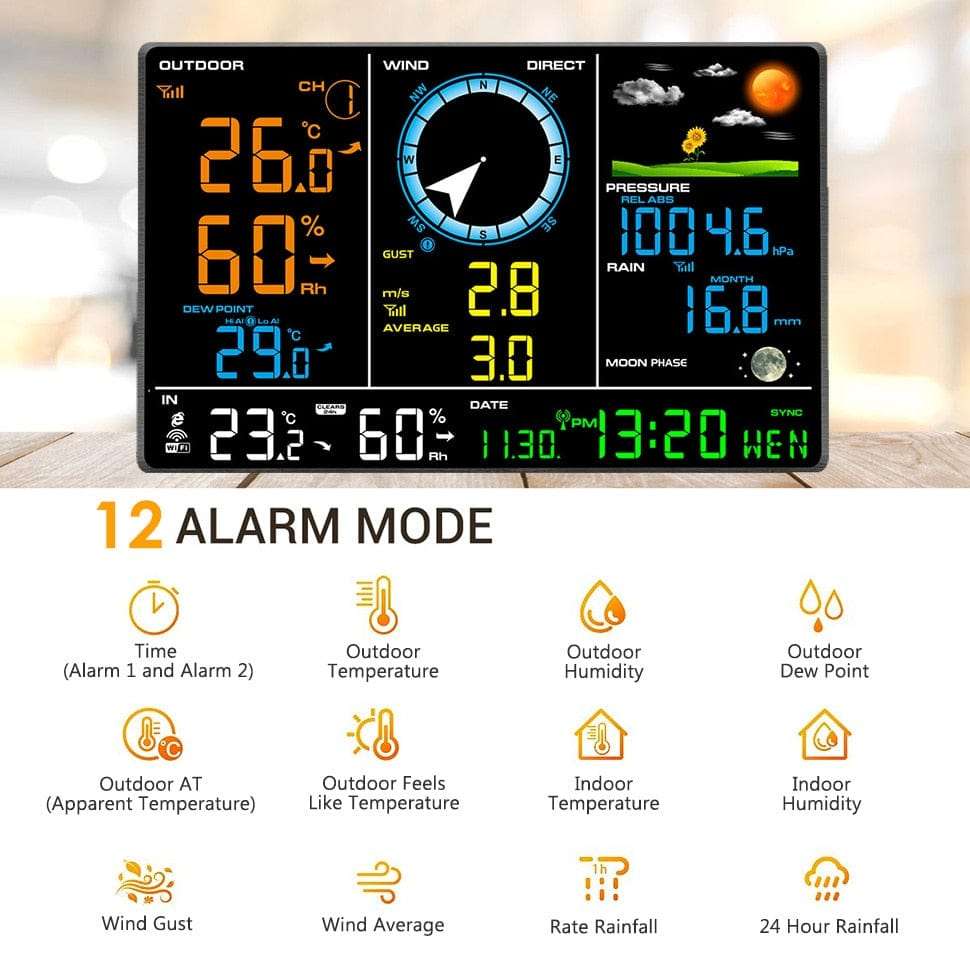 WiFi Weather Station Thermo Barometer Wind Wind Power Vertical  