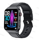 Smart Watch Mediatek Blood Glucose ECG PPG Watchs BushLine Leather Black  
