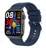 Smart Watch Mediatek Blood Glucose ECG PPG Watchs BushLine SilicaGel Blue  