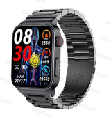 Smart Watch Mediatek Blood Glucose ECG PPG Watchs BushLine Steel Black A  
