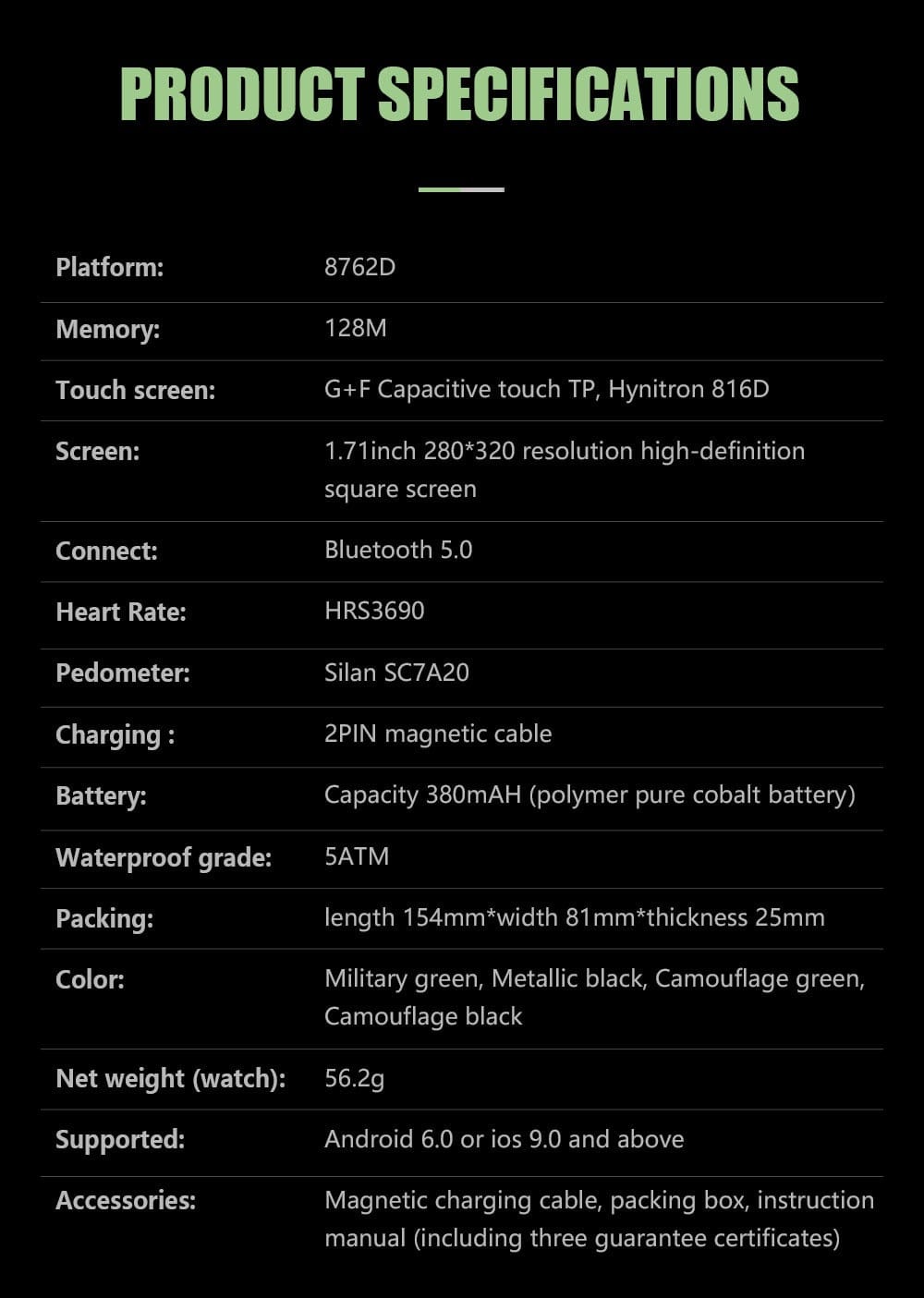 5ATM FC20 Ultra Smart Watch Carbon Watchs  