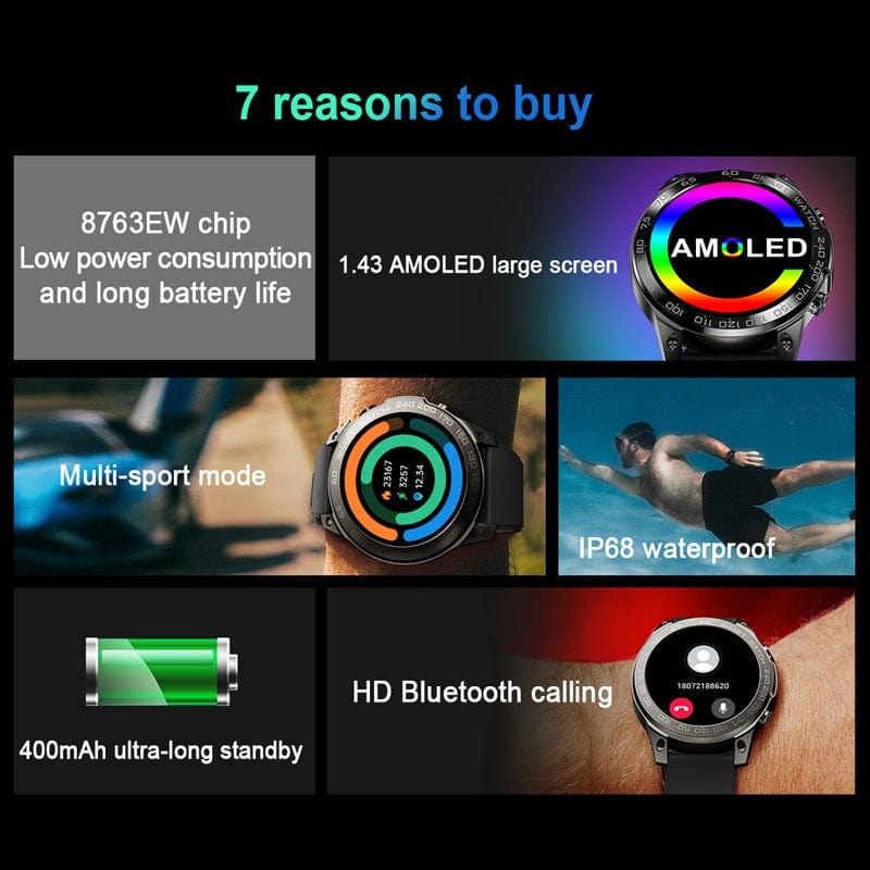Bluetooth Smart Tracker Smartwatch 30mtr Depth Watchs  