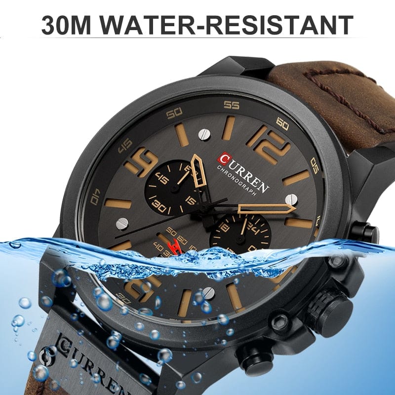CURREN 8314 Waterproof Sport Watch Genuine Leather Smart Watches  