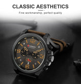 CURREN 8314 Waterproof Sport Watch Genuine Leather Smart Watches  