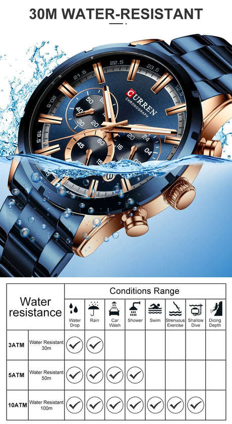 CURREN 8355 Luxury Sports Quartz Waterproof Watchs  