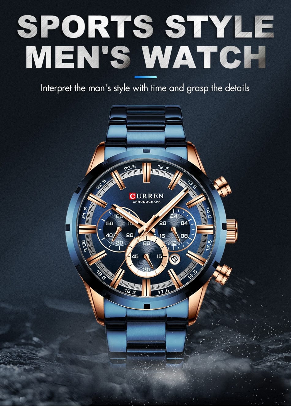 CURREN 8355 Luxury Sports Quartz Waterproof Watchs  