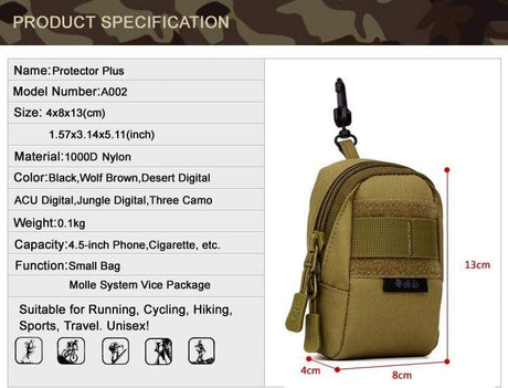 Camera Utility Pouch Molle Belt or Bag Helmet & Pack Accessories  