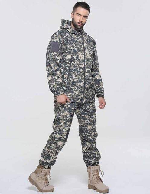 Camouflage Hooded Fleece + Pants Combo jackets  