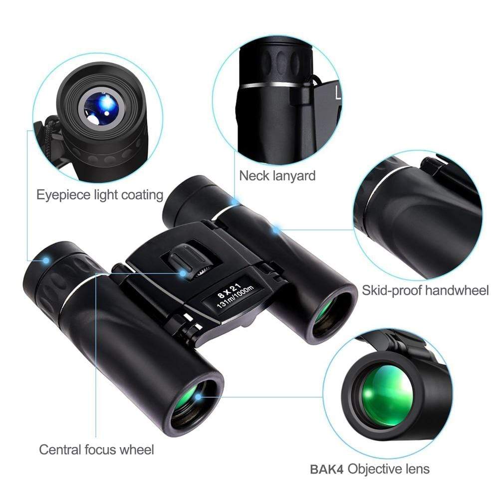Compact 8x21 Tactical Binoculars 1000m Range Optics  