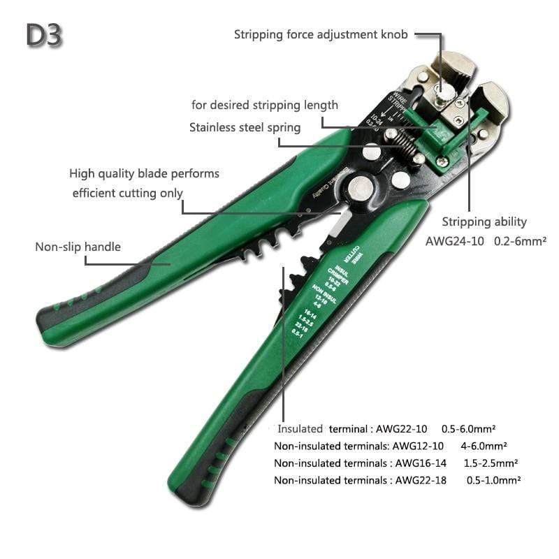 Crimper Cable Cutter Wire Stripper 0.2-6.0mm electrical supplys  