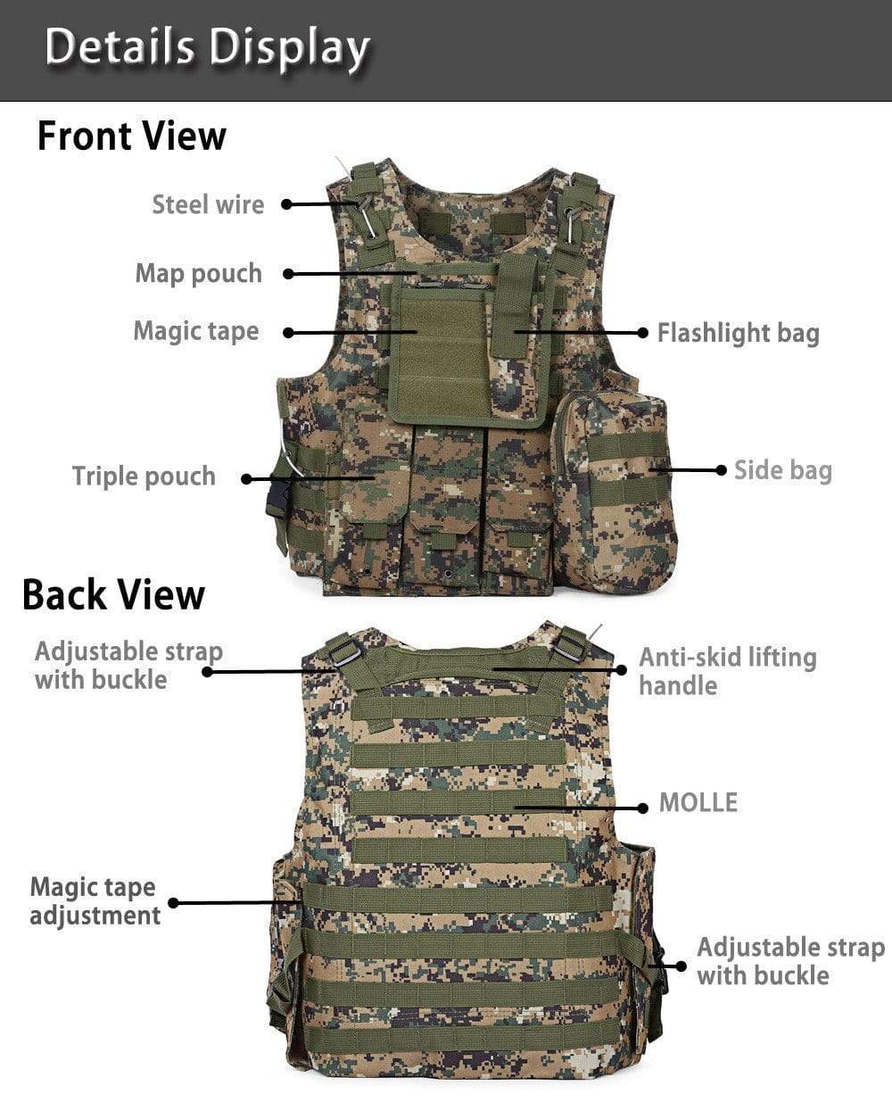 Expandable Outdoor Adventure Vest 7 Colors Helmets & Packs  