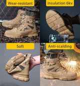 Impact Proof Outdoor Mens Tan Work Boots Adventure Footware  