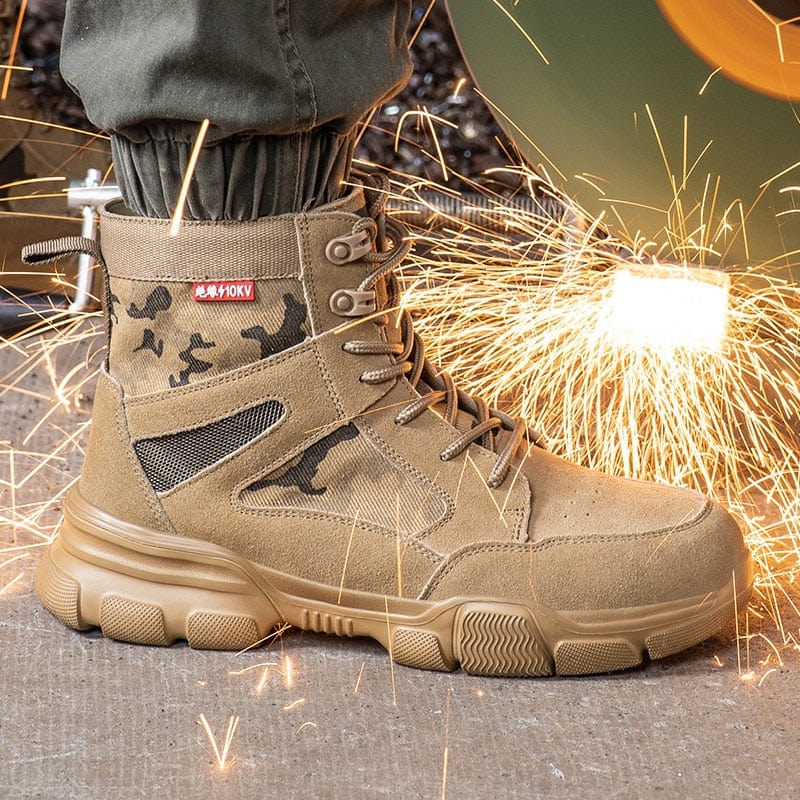 Impact Proof Outdoor Mens Tan Work Boots Adventure Footware  