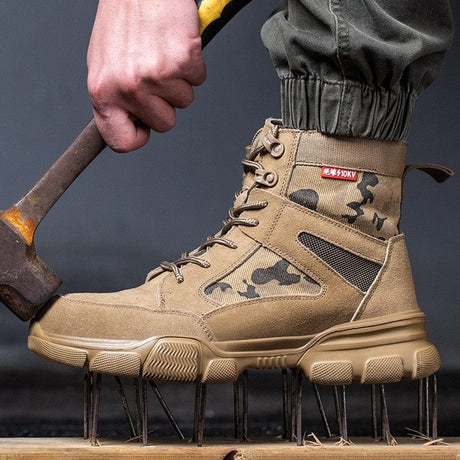 Impact Proof Outdoor Mens Tan Work Boots Adventure Footware  