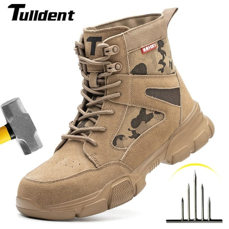 Impact Proof Outdoor Mens Tan Work Boots Adventure Footware  