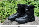 Mens Tactical Boots Breathable Leather & Mesh Adventure Footwear  