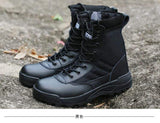 Mens Tactical Boots Breathable Leather & Mesh Adventure Footwear  