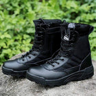 Mens Tactical Boots Breathable Leather & Mesh Adventure Footwear  